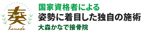 国家資格者による姿勢に着目した独自の施術大森かなで接骨院